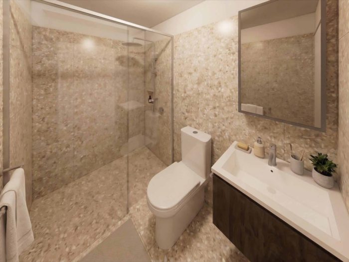 Warm scheme — Bathrooms